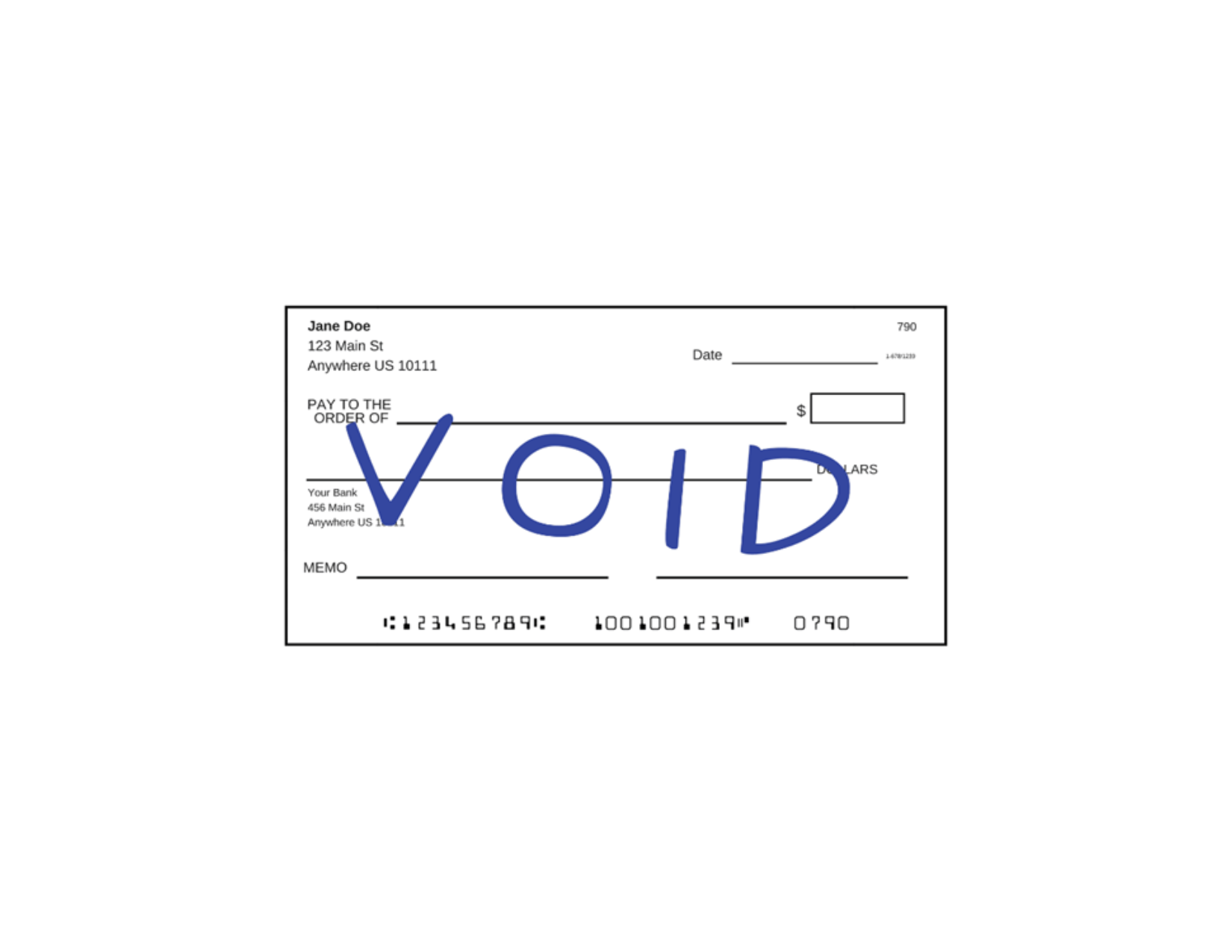 voided check sample