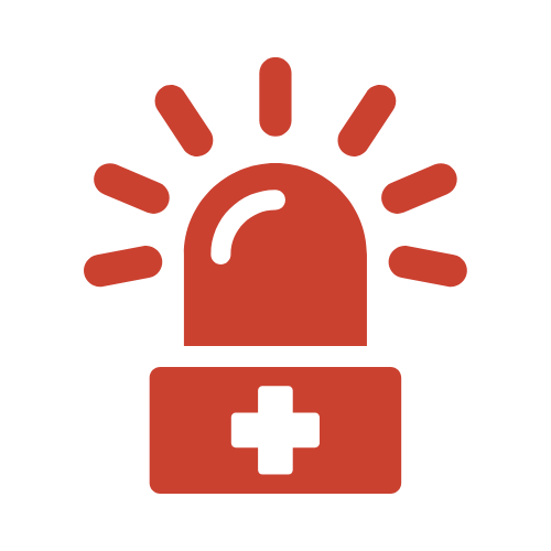 A red emergency light or siren, with a medical cross symbol at the base, signifying an unexpected cost or medical emergency.