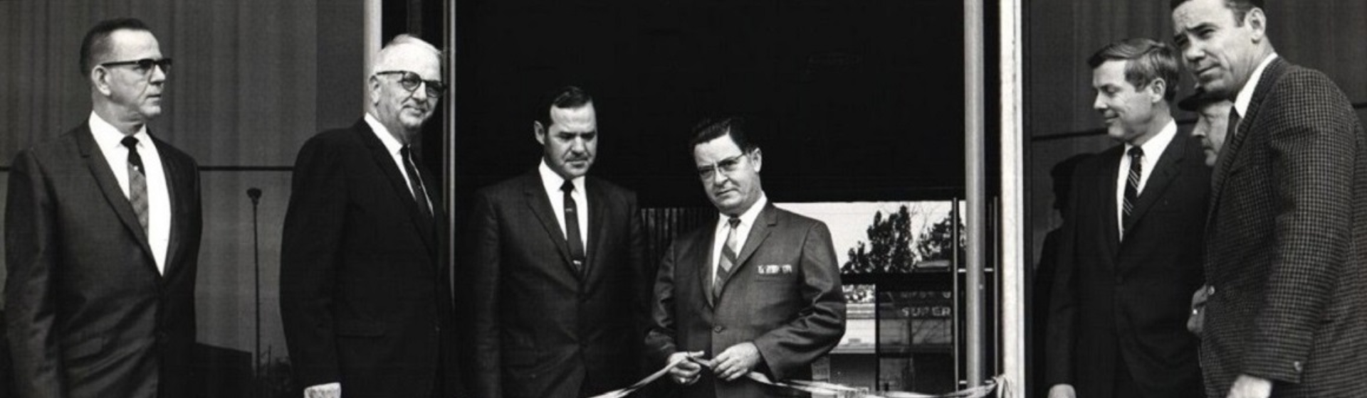 Ribbon cutting ceremony of the grand opening of Houston Police Credit Union in 1966