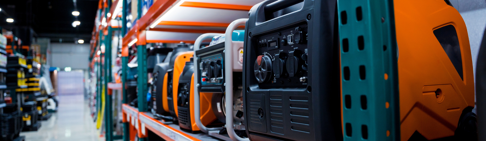 Image of generators inside of a home improvement retailer store