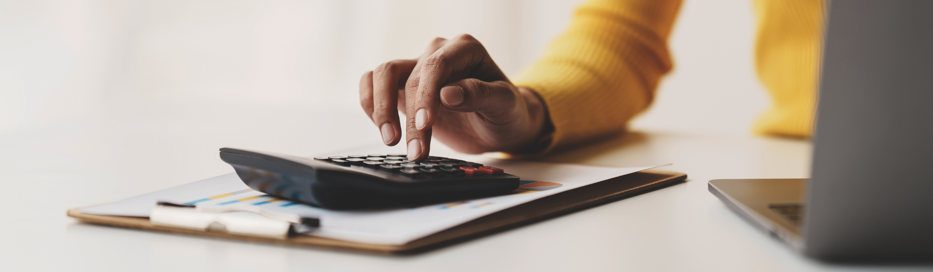 Women using calculator 